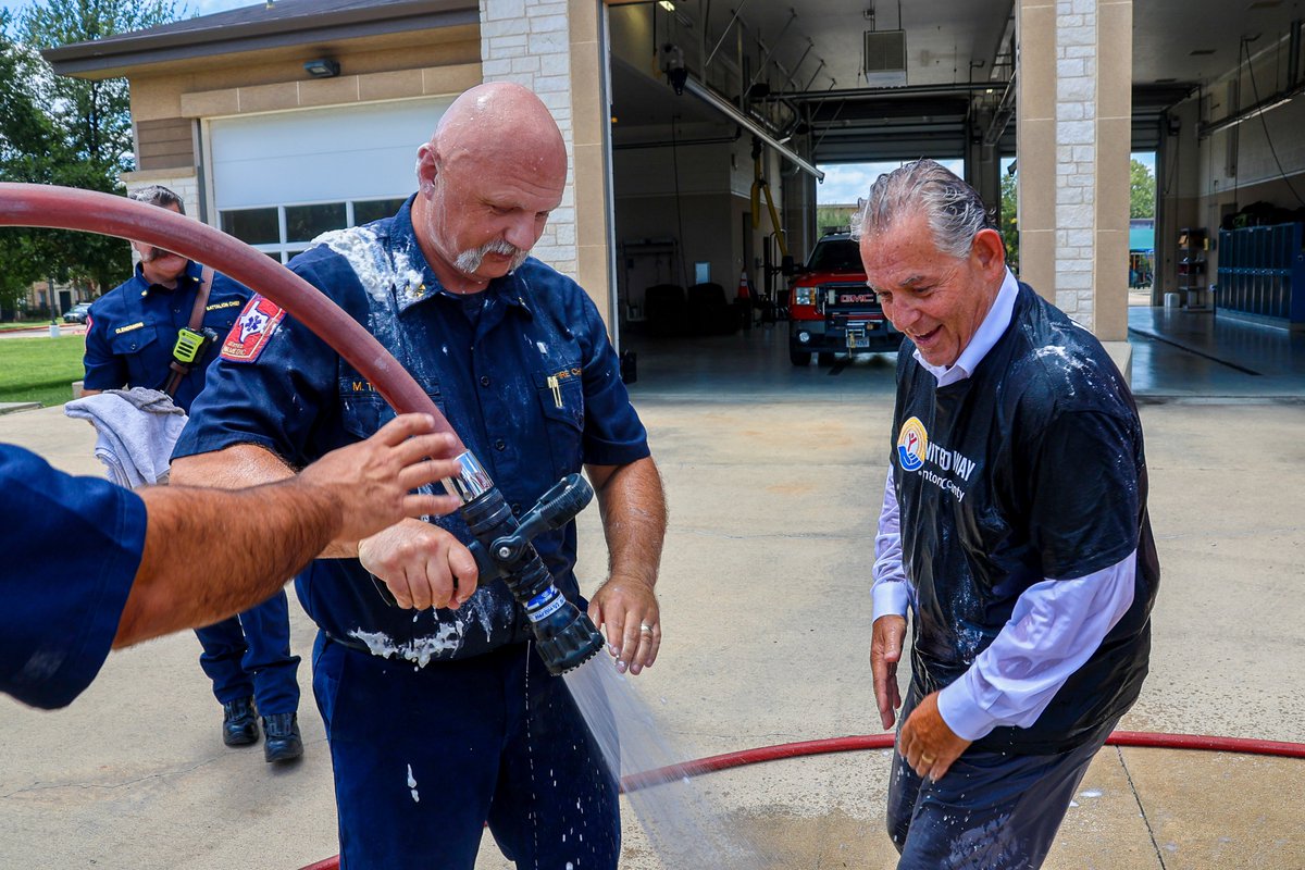 City of Carrollton (@carrolltontx) on Twitter photo Carrollton Fire Rescue Chief Thomson faced off against <a href="/UnitedWay/">United Way</a> Denton County CEO Henderson in a deliciously messy fundraiser challenge. The goal? Raise the most donations.
The high (pie) stakes? The winner earns bragging rights and the loser earns a pie to the face. Thanks to Carrollton Fire Rescue Chief Thomson faced off against <a href="/UnitedWay/">United Way</a> Denton County CEO Henderson in a deliciously messy fundraiser challenge. The goal? Raise the most donations.
The high (pie) stakes? The winner earns bragging rights and the loser earns a pie to the face. Thanks to