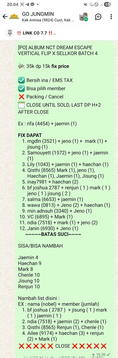 ‼️HELP RT‼️

⚠️ SPILL BUYER PROBLEMATIK⚠️
<a href="/adeline01631877/">adeline_0</a>
Sebelumnya maaf banget kalo thread nya berantakan. Jujur baru kali pertama kali bikin 

Jadi sih jani ini (+62 895-3290-76930). Beli album x sellkor YANG ARTINYA ITU PO di BULAN MARET. Dan aku close di tanggal 15 maret