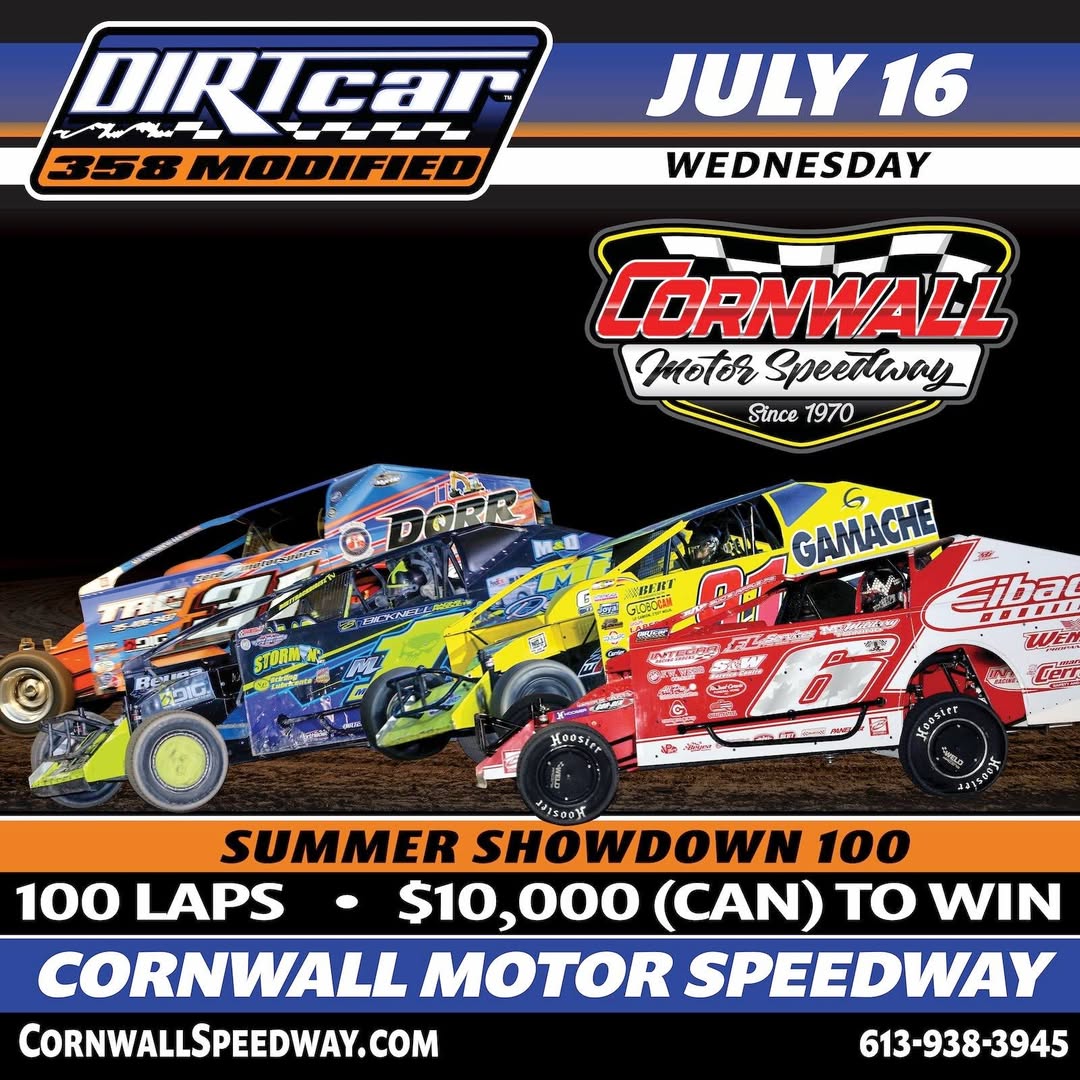 𝙍𝘼𝘾𝙀 𝘿𝘼𝙔!

The DIRTcar 358 Modified Series returns to action for the Summer Showdown 100 at <a href="/cms_speedway/">Cornwall Speedway</a>!