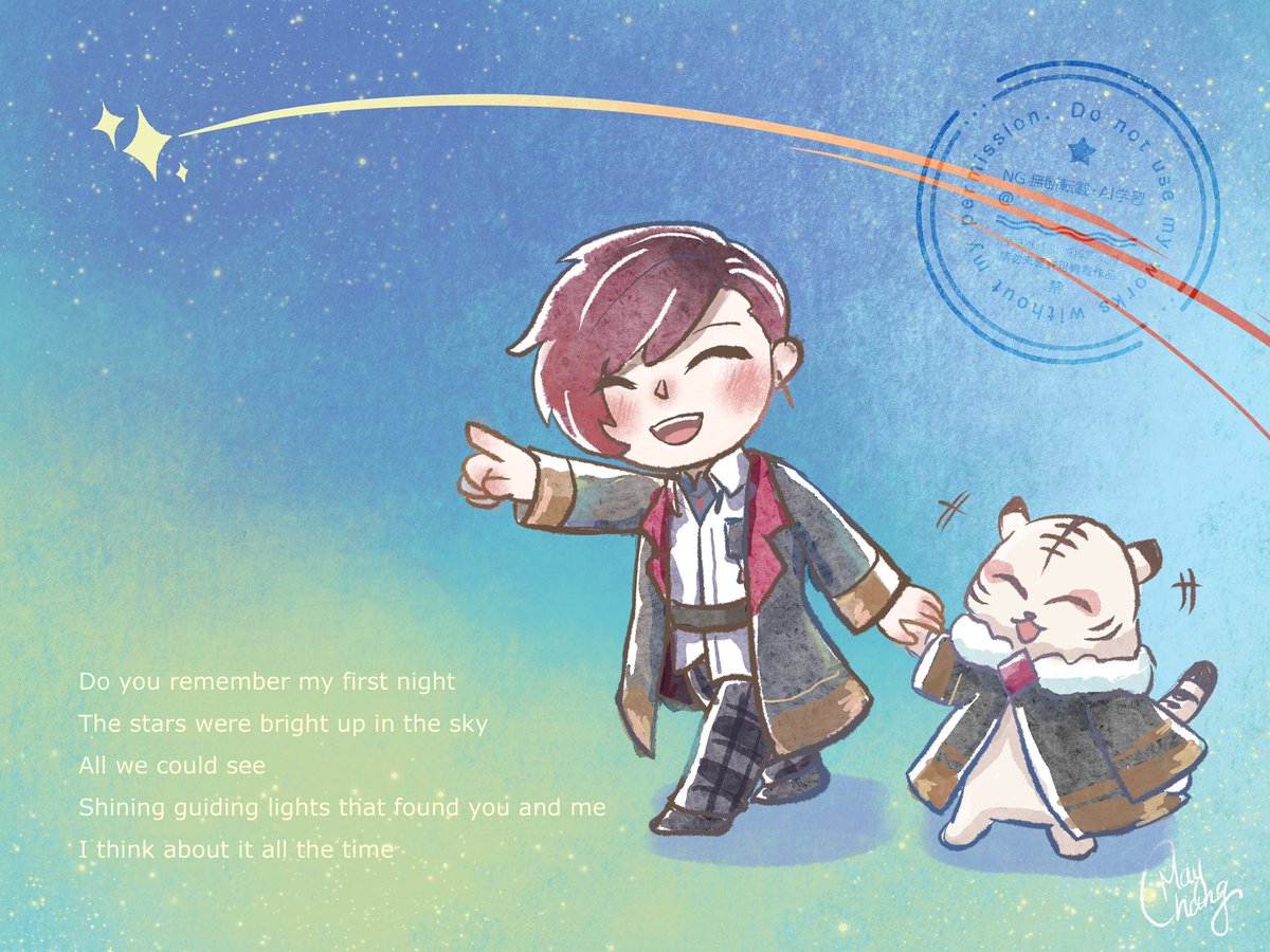 mayc1234's tweet image. Looping Kaichou’s original song &quot;I’ll be fine (Just hold my hand)&quot; every day 🎶 I just love the song so much that I have to draw something!

好喜歡會長的原創曲，現在每天都會重複聽⋯好好聽🥰

無字版貼留言 No text images in the replies ⬇️

#VerVermillion #LouVerGallery