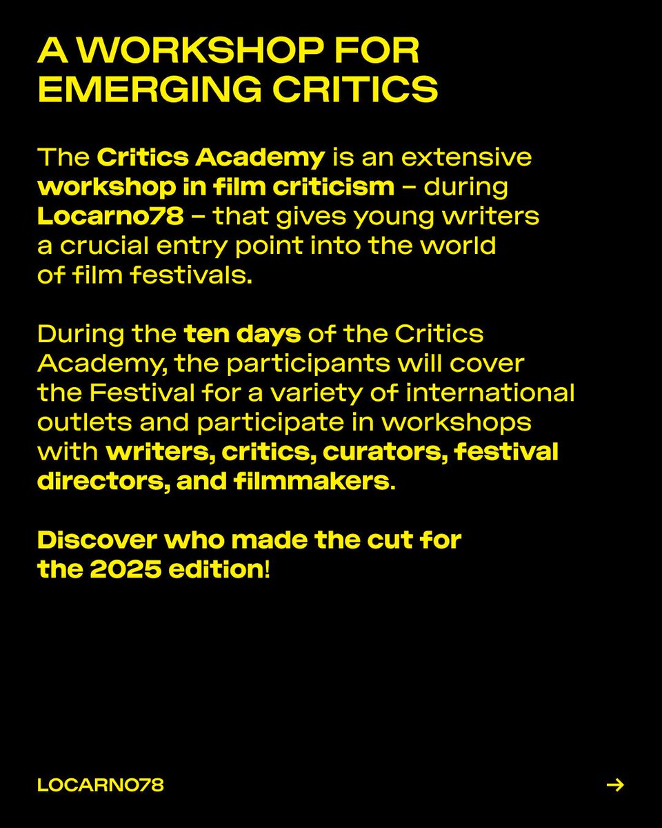 jaseybel's tweet image. Happy to finally share that I've been selected to be part of the 2025 Locarno Critics Academy. Will be at @FilmFestLocarno throughout the duration of the festival. If you're an editor or a publication looking for reviews, interviews, features, or festival reports, message me!