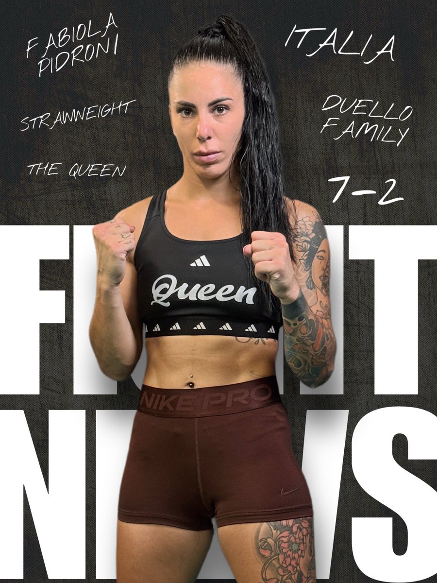 DuelloSportsMgt's tweet image. Signed, sealed, delivered ✍🏼

Italian Strawweight prospect Fabiola “The Queen” Pidroni fight news coming soon!

Looking to add a 8️⃣th pro win to her career. Stay tuned!

#FabiolaPidroni #Strawweight #DuelloFam #DSM