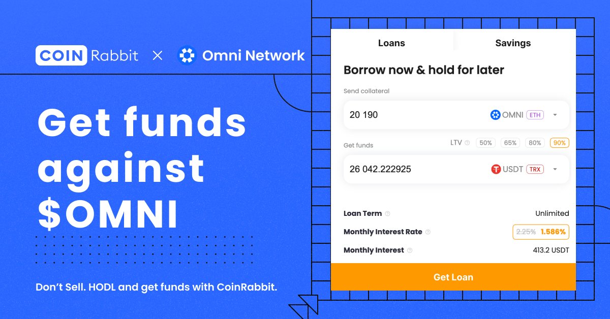 CoinRabbitLoans's tweet image. 📎Reminder!
Did you know you can use your $OMNI on CoinRabbit to access instant liquidity?
$OMNI is the native token of @OmniFDN, designed to facilitate seamless interoperability between multiple blockchains within the onchain economy. With #OMNI you can now access liquidity…