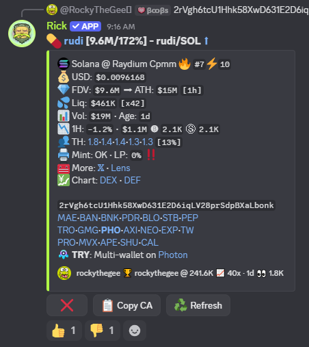 Kanto caught a 40x runner 🔥

$RUDI $241K → $15M market cap

Find the next one with us, link in bio!