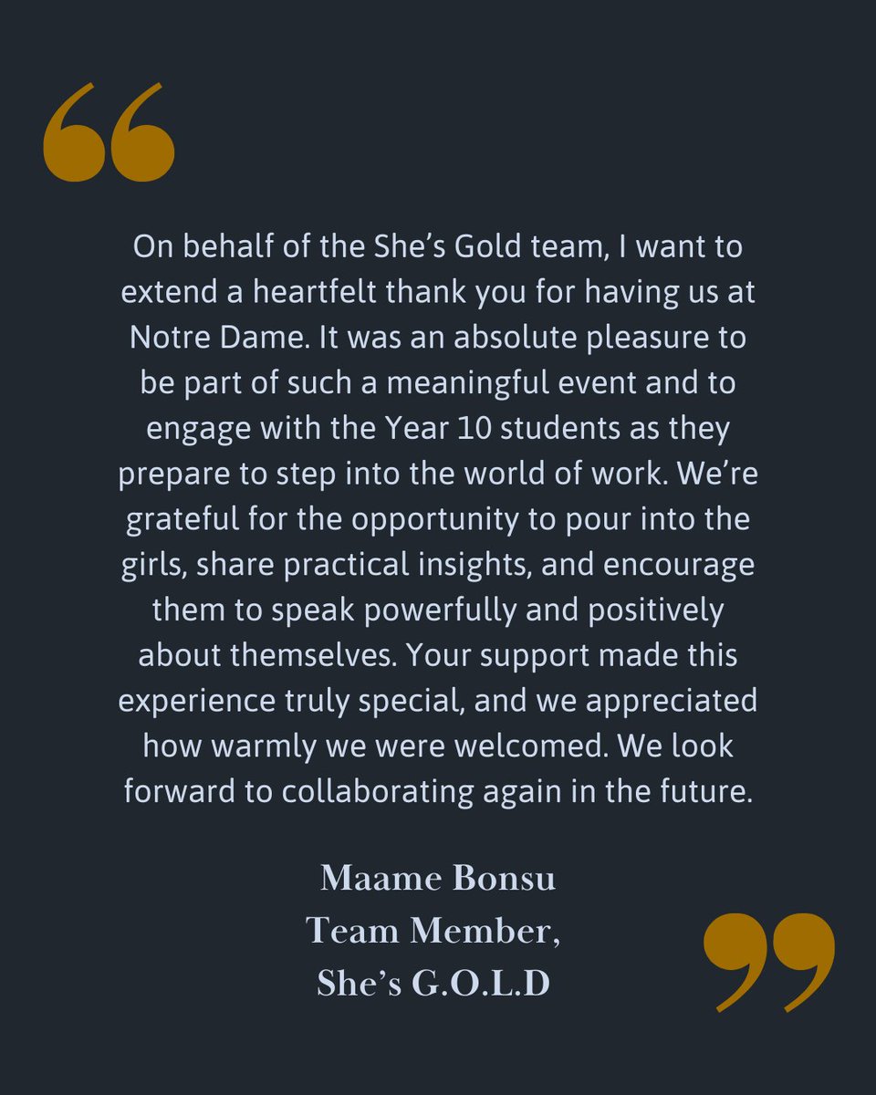 Notre Dame Southwark (@ndsouthwark) on Twitter photo Lovely feedback from Alumna Maame who regularly returns to Notre Dame along with colleagues from She's G.O.L.D to inspire our students across the school #ignitingbrilliantminds #learningwithoutlimits #championingbrighterfutures <a href="/SORCATrust/">St Oscar Romero Catholic Academy Trust</a> Lovely feedback from Alumna Maame who regularly returns to Notre Dame along with colleagues from She's G.O.L.D to inspire our students across the school #ignitingbrilliantminds #learningwithoutlimits #championingbrighterfutures <a href="/SORCATrust/">St Oscar Romero Catholic Academy Trust</a>