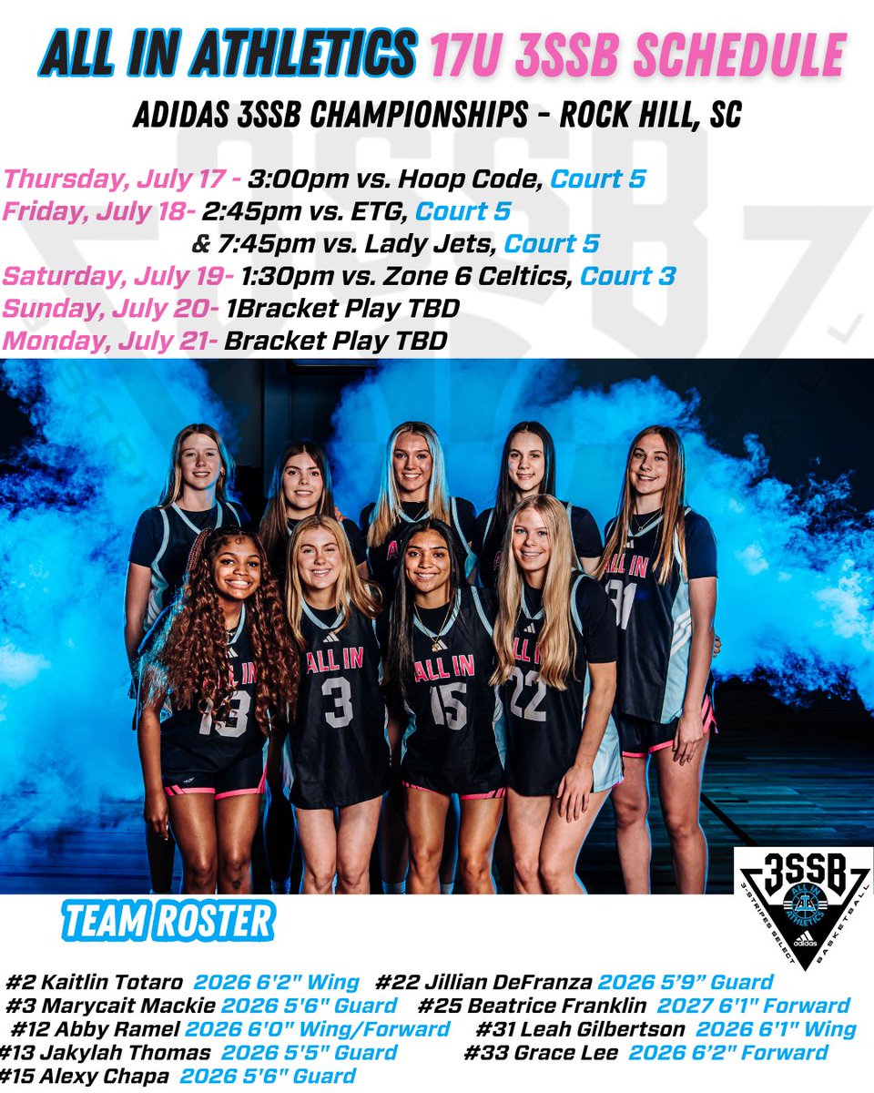 Looking forward to my last AAU games with my girls! <a href="/AIAelitegirls/">ALL IN Elite Girls 3SSB</a> <a href="/3SSBGCircuit/">3Stripes Select Basketball Girls Circuit</a> <a href="/LAGirlsHoops/">Jeremy Schoenecker</a>