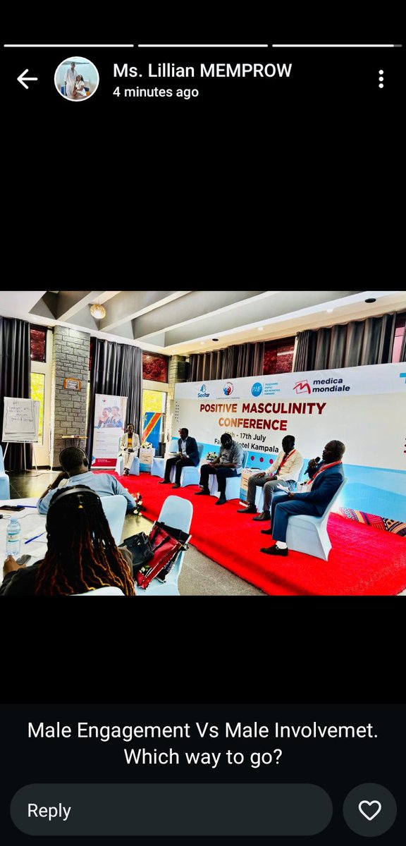 AsianzuSha96487's tweet photo. Day 2: The Positive Masculinity Conference organized by @MEMPROW and @PAIF_Rdc sponsored by @MedicaMondiale
Male engagement Vs male involvement.
Which way do we go ?
#PositiveMasculinity2025 #SeeFar
#MasculinitywithResponsibility https://t.co/V5uOIhSoty