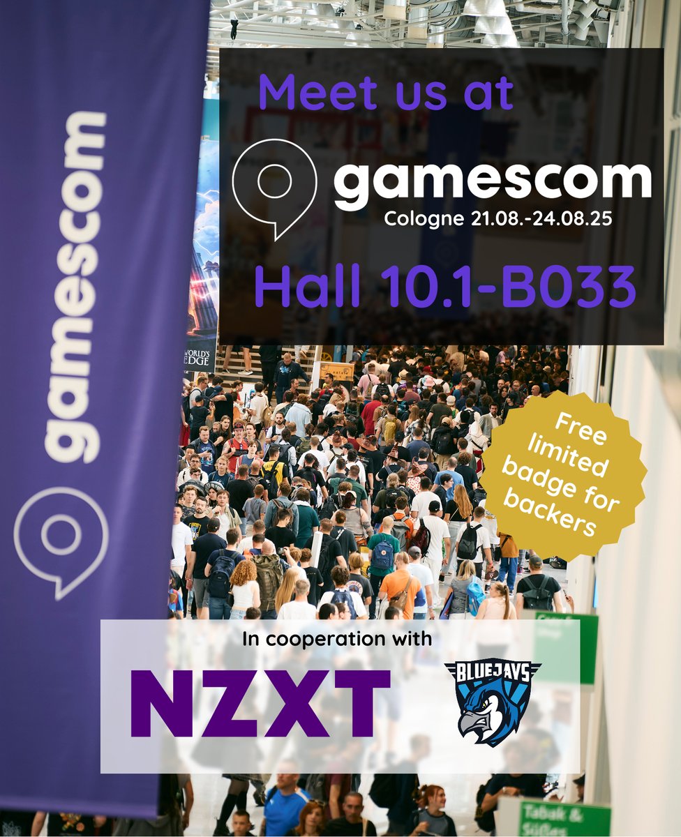 Big news: eWear goes <a href="/gamescom/">gamescom</a>! 🎮
👕 Explore the full aim.​one collection
🎯 Chance to win an aim.​one shirt/longsleeve in our aiming challenge by <a href="/NZXT/">NZXT</a> <a href="/NZXT_de/">NZXT Deutschland</a> 
🎁 Exclusive custom.badge - free for backers!
🔥aim.​one in action on <a href="/bequietofficial/">be quiet!</a>'s stand with <a href="/BLUEJAYS_Sports/">BLUEJAYS</a>