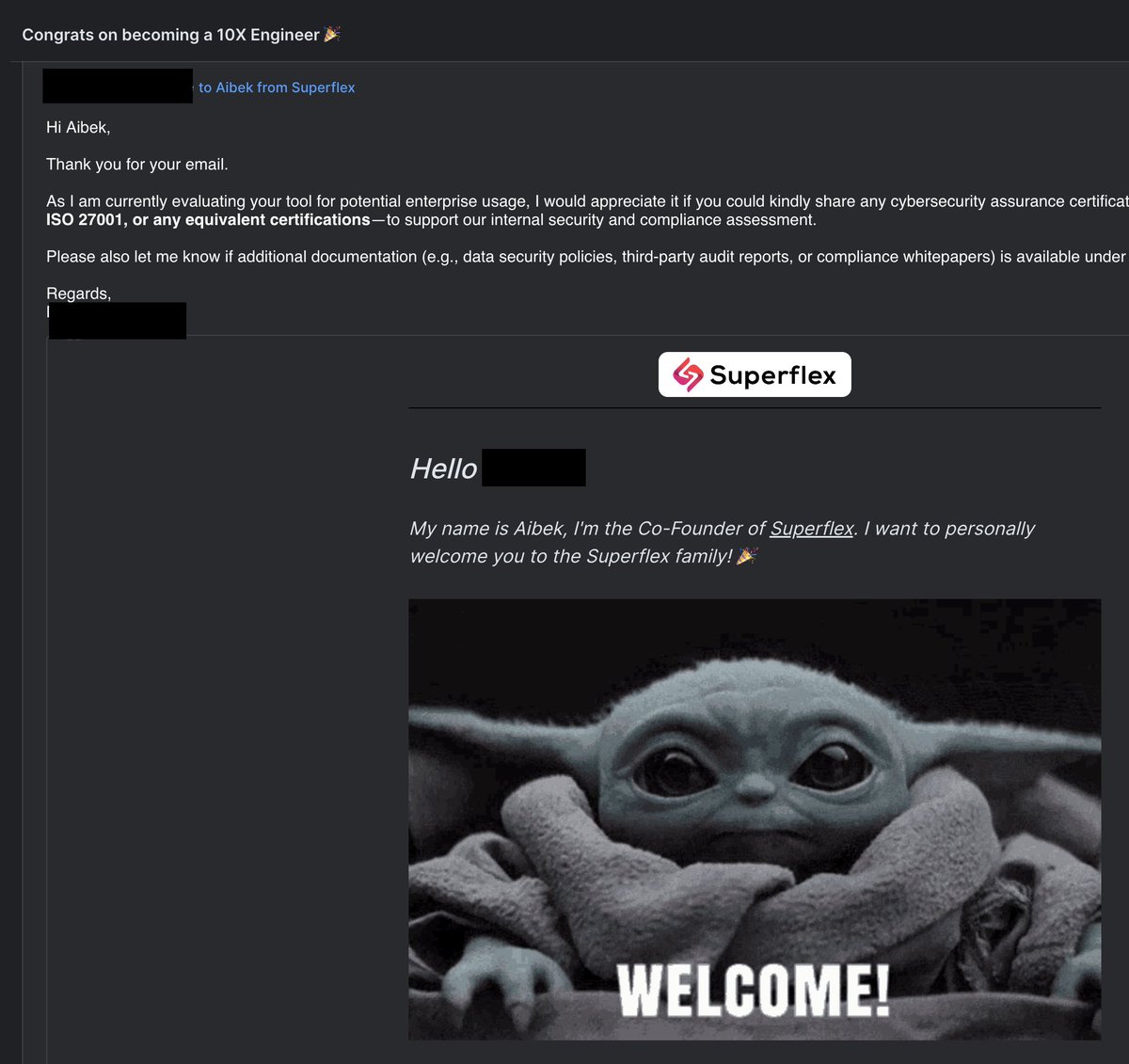 yegemberdin's tweet image. We got an enterprise lead from a baby yoda email