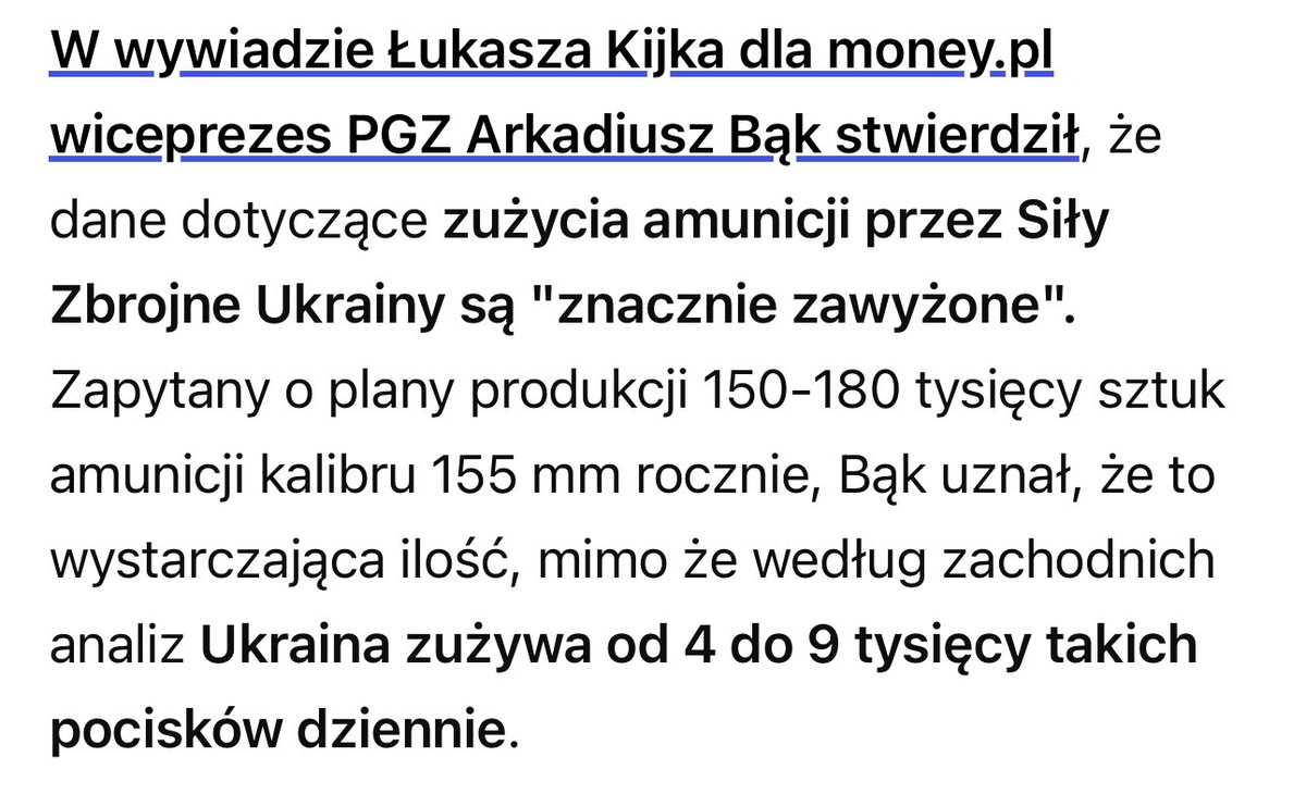 MichalCichy's tweet image. Kiedy wiceprezes @PGZ_pl ośmiesza siebie to jego sprawa, ale kiedy ośmiesza Siły Zbrojne RP, to już sprawa @MON_GOV_PL. Kiedy wreszcie @KosiniakKamysz zrozumie, że prod. 150 tys rocznie amunicji 155 mm to stanowczo za mało?