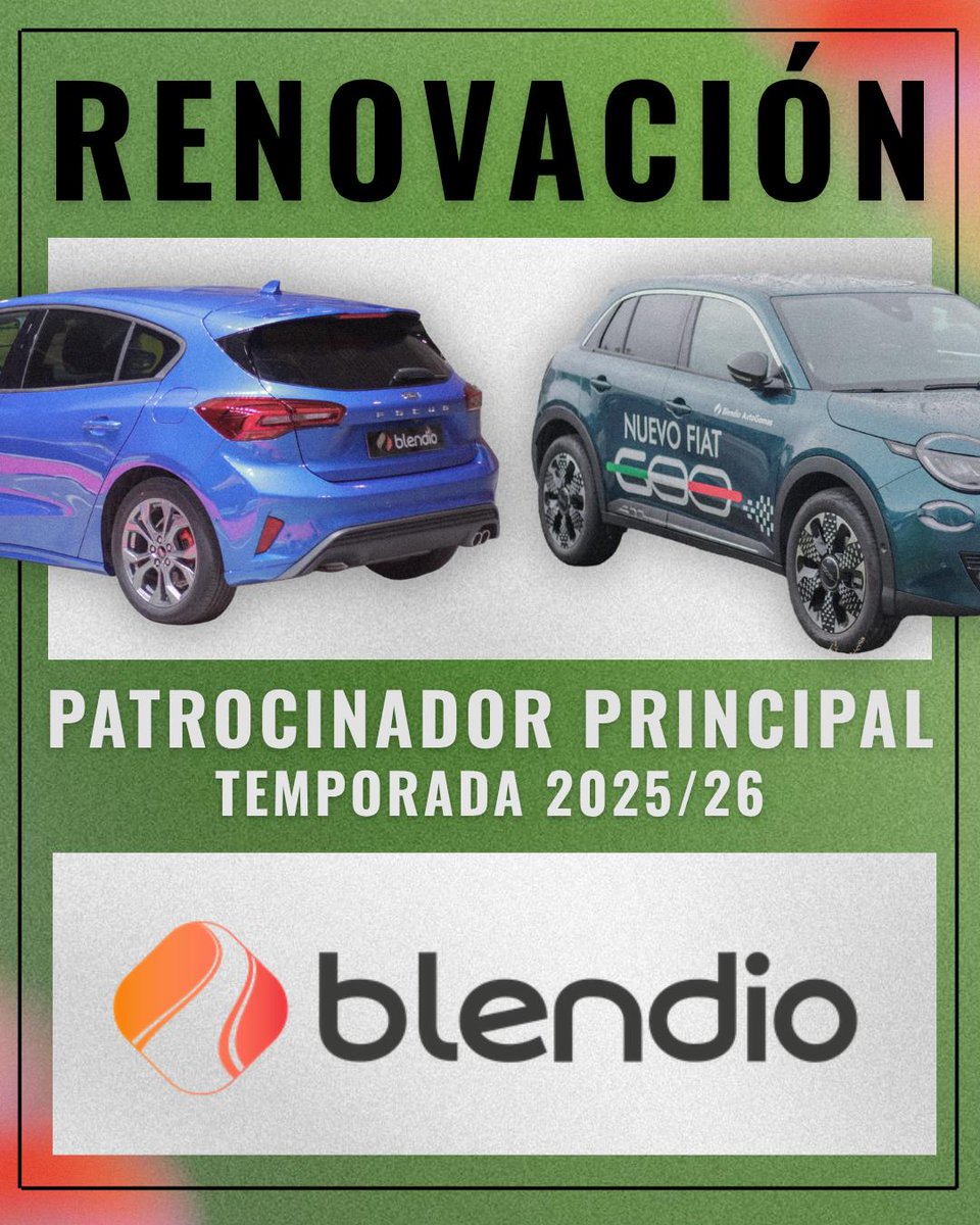 📝 NOTICIA | Blendio continuará siendo el patrocinador oficial en la temporada 2025/26 🚗

🔄 El primer equipo seguirá denominándose "Blendio".

Más información: ⬇️

becedo.com/blendio-contin…