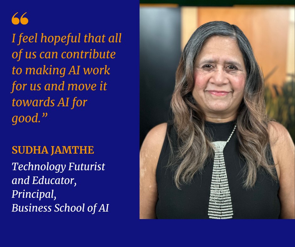 Business School of AI founder Sudha Jamthe has over 25 years' experience in the tech industry

In this interview, Sudha highlights how she got into AI, the significance of responsible and sustainable AI, and her efforts to promote women's participation in the field

#WomenInAI
