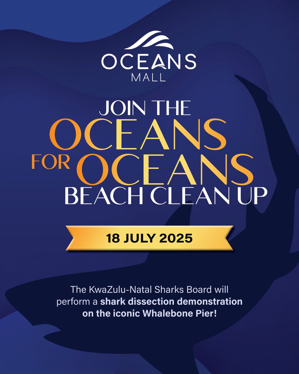 OceansMallSA's tweet image. Join us this Mandela Day for the Oceans for Oceans Beach Clean-Up 🌊💙
Let’s unite for 67 minutes to protect our coast & give back to our community.
18 July - 8 AM
oceansmallumhlanga.co.za/register
#OceansforOceans #MandelaDay #67Minutes #BeachCleanUp #Umhlanga #OceansMall
