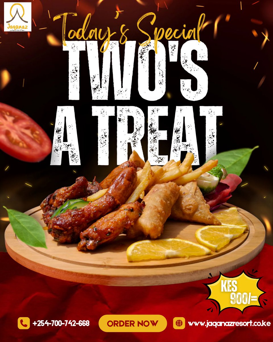 Treat your taste buds! 🤩 Our "Two's a Treat" snack plate is perfect for sharing (or not 😉) at just Kes 900! What are you waiting for? Come grab yours!
#jaqanazresort