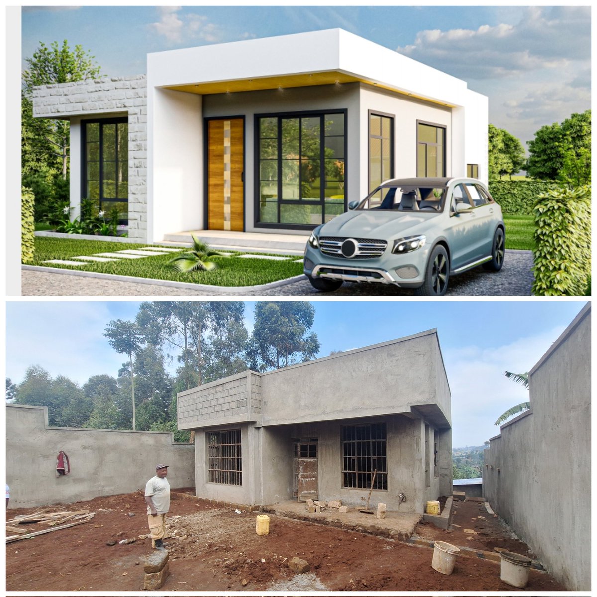 HouseDesignsKe's tweet image. Small homes matter.
2 bedroom bungalow, master ensuite with a hidden roof.