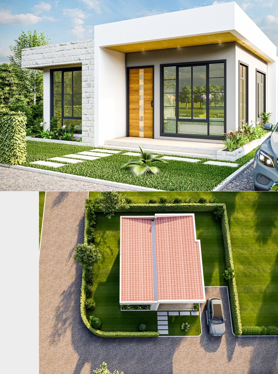 HouseDesignsKe's tweet image. Small homes matter.
2 bedroom bungalow, master ensuite with a hidden roof.