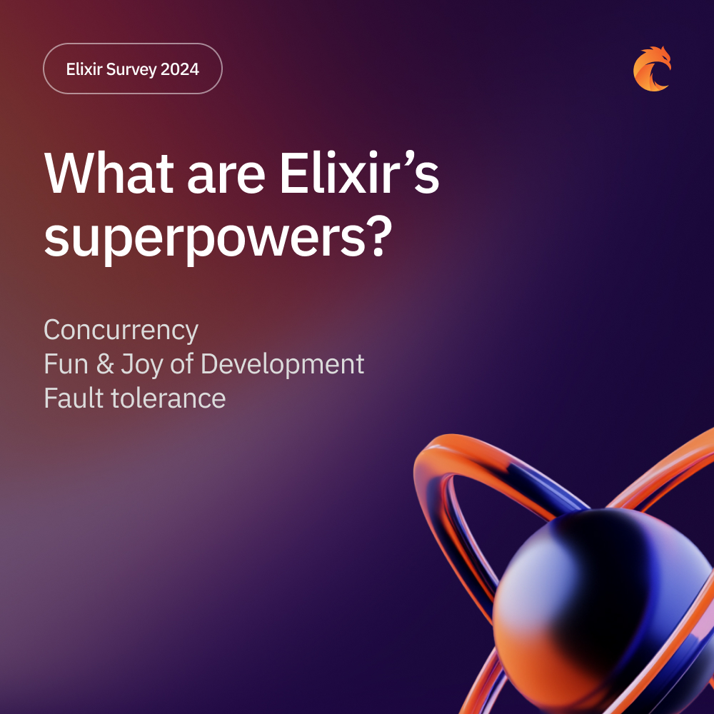curiosum_dev's tweet image. What makes Elixir great?
That’s what stood out in the last year Elixir Survey, where hundreds of Elixir developers rated their satisfaction across various dimensions of the language.
➡️ Concurrency (84%)
➡️ Fun & Joy of Development�(74.9%)
➡️ Fault tolerance (76.3%)
It’s easy to…