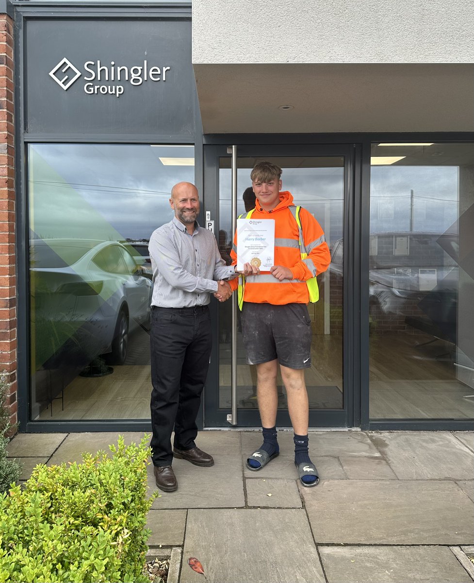 We’re proud to celebrate a key milestone for our three first-year apprentices, George, Ryan, and Harry, as they receive their Shingler Certificates for successfully completing their first year with us! 🎉🙌