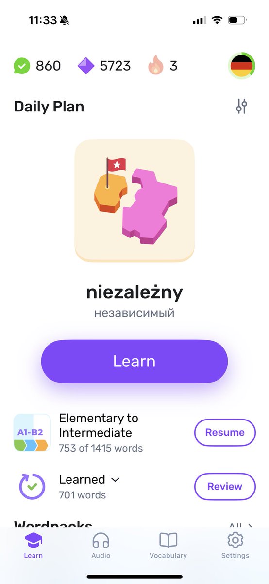 carrot_c4k3's tweet image. studying app got into a bugged state and tried to teach me polish