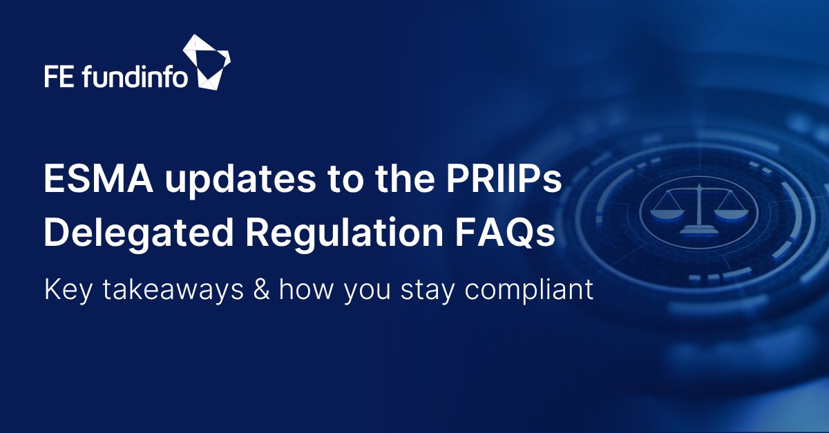 FEfundinfo's tweet image. 💡PRIIPs manufacturers — are you aligned with ESMA’s latest guidance?

We break down what’s changed, how it affects your KIDs and how to stay compliant in our latest blog.

➡️Read more here: hubs.ly/Q03xr2cw0

#PRIIPs #RegulatoryCompliance #FEfundinfo