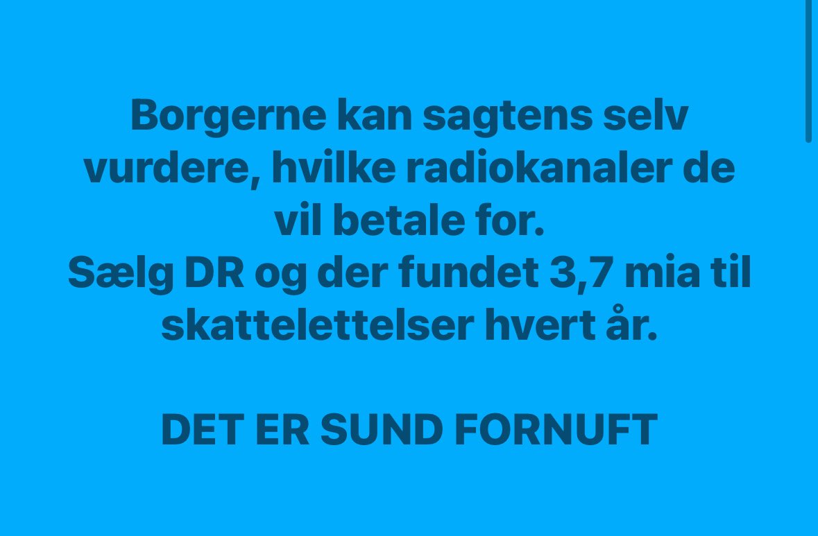 LBMathiesen's tweet image. Kom nu DF, DD, Venstre, Kons og LA. I kan godt. Fat modet og støt Borgernes Parti i det endelige opgør med DR.