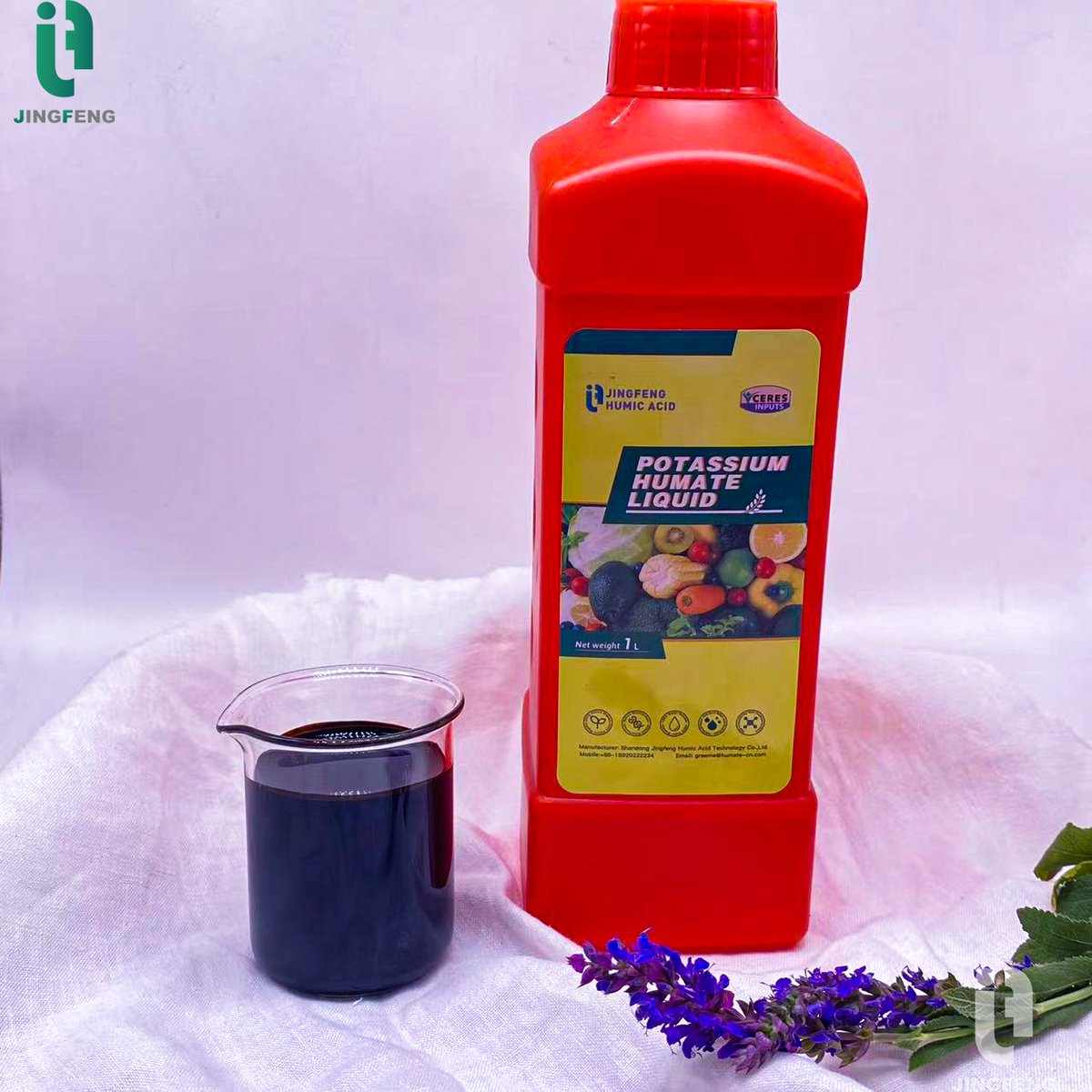 esme_befriend's tweet photo. JINGFENG presents their humic acid liquid, containing 2% potassium min. This solution may exhibit slight sedimentation due to its humin content, known for its stability among humates and humic acid fractions. Humin plays a vital role in soil #HumicAcidLiquid #Humate https://t.co/0tEutJmHYv