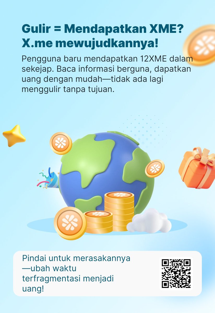 Andoot's tweet photo. Acara https://t.co/JobqE7Yqx9: Dapat 2.000 XME. Ayo gabung!

Daftar → 12 XME; rujuk 1 orang → 50 XME (imbalan kumulatif).

Undang 20: 50×20 + 1.000 = 2.000 XME.

Tautan →  https://t.co/XqntmoHVQ7

Dapatin imbalan, gabung sekarang! Lebih banyak undangan, lebih banyak hasil. https://t.co/0HKDlhi0PF