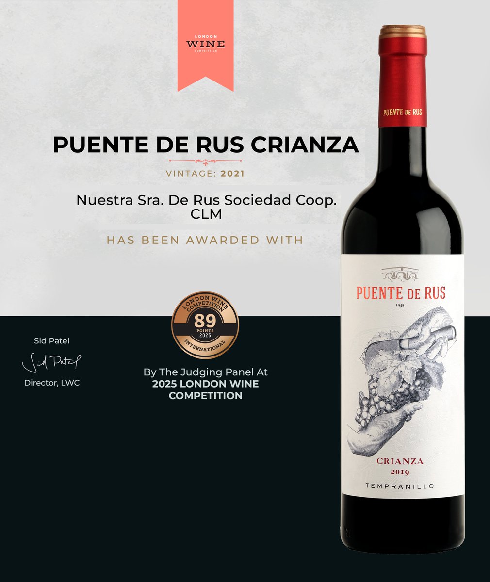 Cuatro son las medallas obtenidas por nuestros #vinos en el certamen internacional London wine competition.
El VIOGNIER, medalla de Plata y PONTEVS, SAUVIGNON BLANC Y TEMPRANILLO CRIANZA, tres medallas de BRONCE en el prestigioso concurso londinense.
puentederus.com/vinos