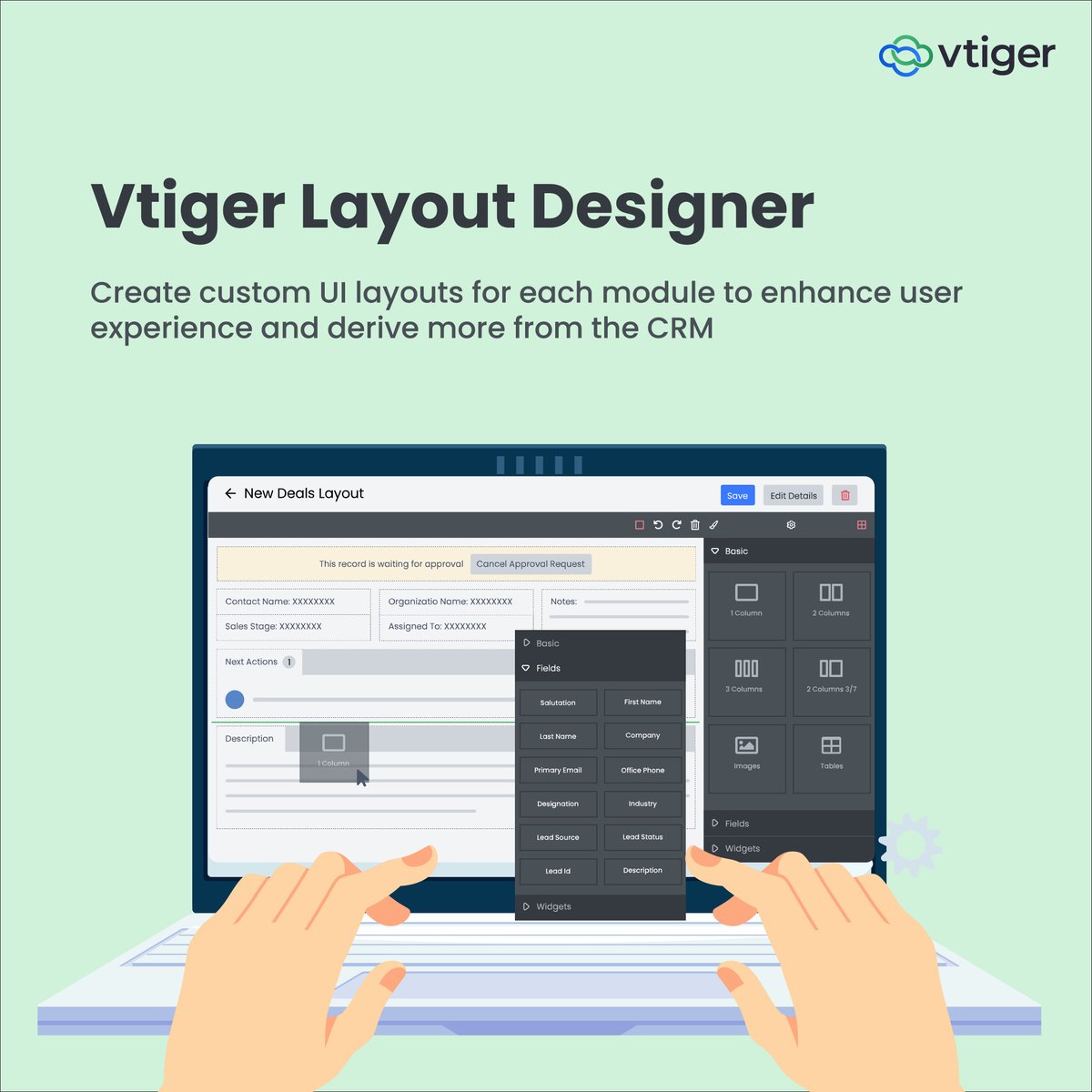 vtigercrm's tweet image. With Vtiger&apos;s new Layout Designer feature, you can create custom UI layouts for each module, providing a tailored experience to your users based on their needs and roles.  ➡️ vcub.ly/r8QPjQEP

#LayoutDesigner #CRMExperience #CRM #VtigerCRM #CRMTools