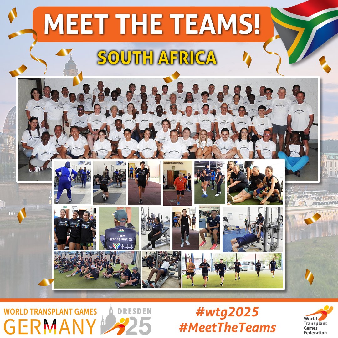🟢 Meet the Teams
 🇿🇦 Jan Marais | Team South Africa

From receiving the ultimate gift to becoming a symbol of strength, Jan Marais proudly represents South Africa on the global stage at the World Transplant Games 2025 in Dresden. 🇩🇪💪

#WTGF2025 #MeetTheTeams