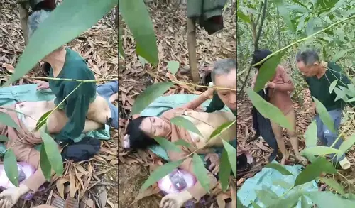 Nóng nhất lúc này là clip bố già gặm cỏ non trong rừng