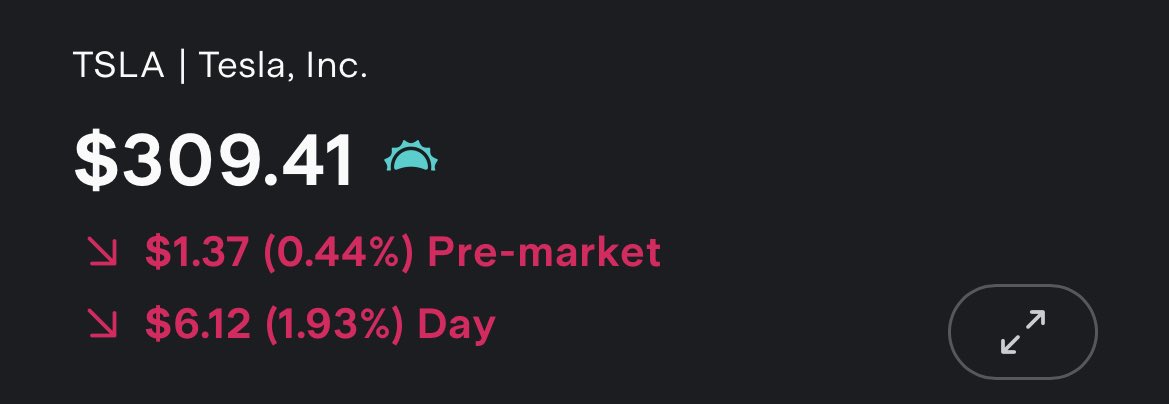 AydenMMiller's tweet image. $TSLA is down -0.44% in pre-market after arguably one of the biggest weeks…