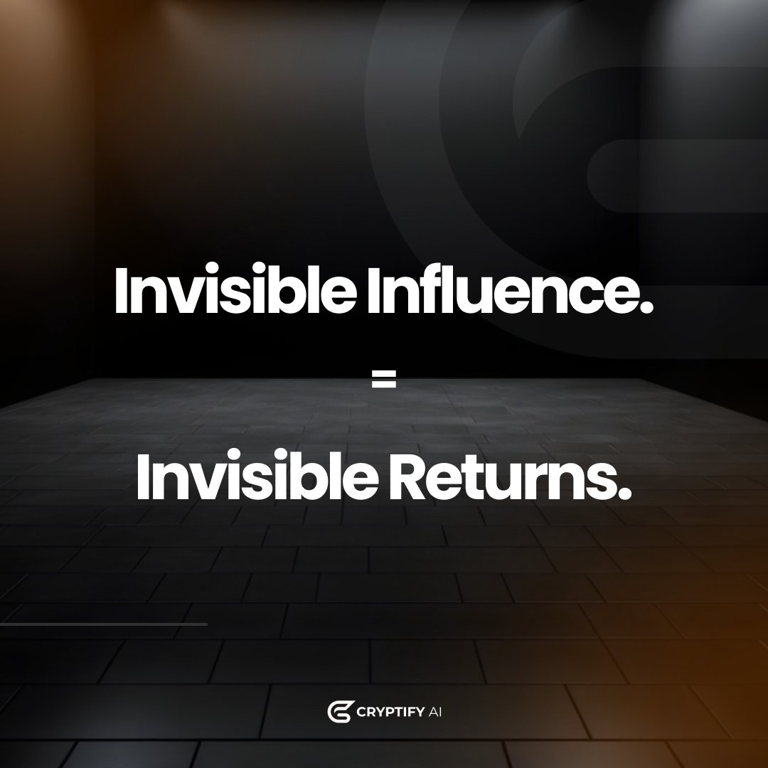 CryptifyAI's tweet image. Invisible Influence = Invisible Returns.
If a KOL’s audience can’t be seen, neither will your ROI.
📉 Don’t waste budget on ghost followers.
✅ Always use $CRAI to verify real influence before you collaborate.
👉 Dashboard.cryptify.ai