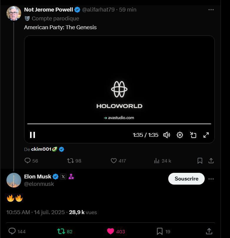 Mercek (@worldofmercek) on Twitter photo There’s something poetic about the <a href="/avastudio_/">Ava Studio</a> ‘s AI-generated video catching Elon's eye.
On the same day grok ai companion launched, AVA went live as the first onchain singer.
And since then, it's climbed into the top AI agent projects by market cap.
Something’s brewing 👇 There’s something poetic about the <a href="/avastudio_/">Ava Studio</a> ‘s AI-generated video catching Elon's eye.
On the same day grok ai companion launched, AVA went live as the first onchain singer.
And since then, it's climbed into the top AI agent projects by market cap.
Something’s brewing 👇