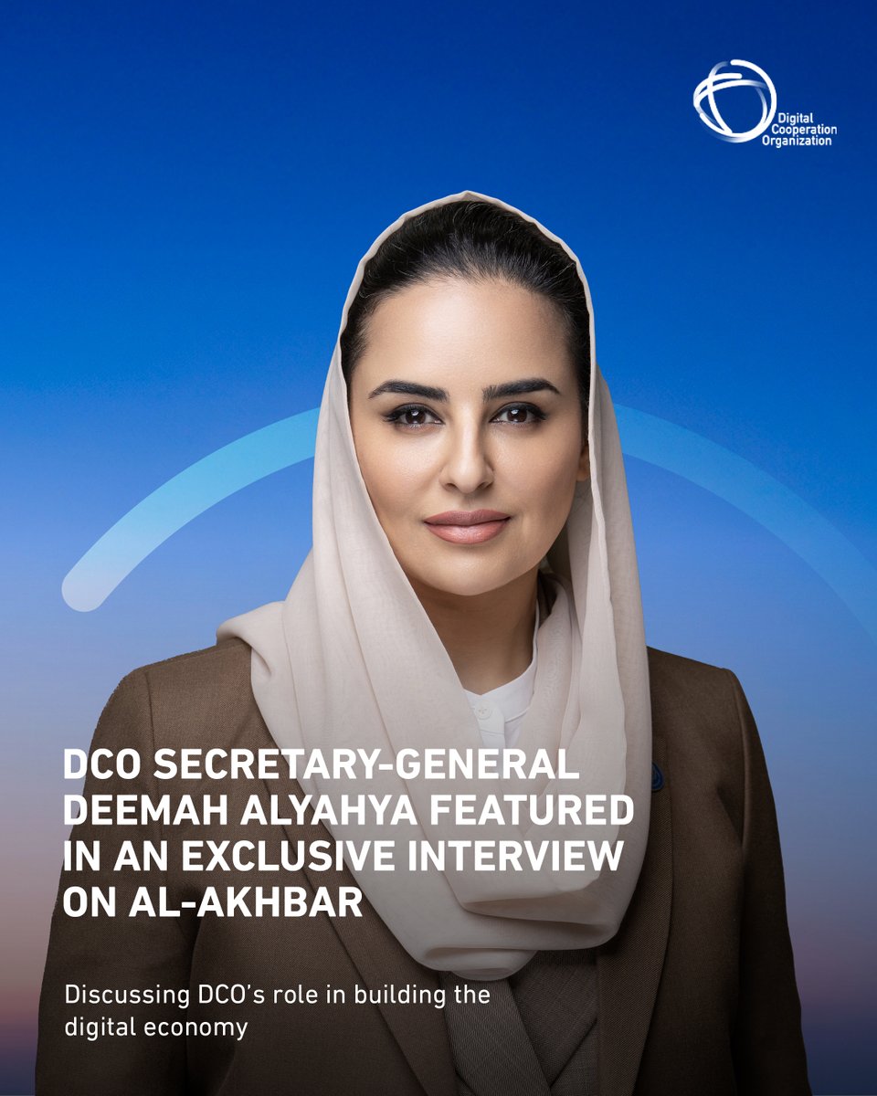 dcorg's tweet image. DCO Secretary-General, @Dalyahya reflects on her reappointment & shares strategic priorities for 2025–2028 on Al-Akhbar.
Focus: digital resilience, closing digital gaps, misinformation, digital sovereignty, & tech diplomacy shaping a fair global digital future.
Watch…