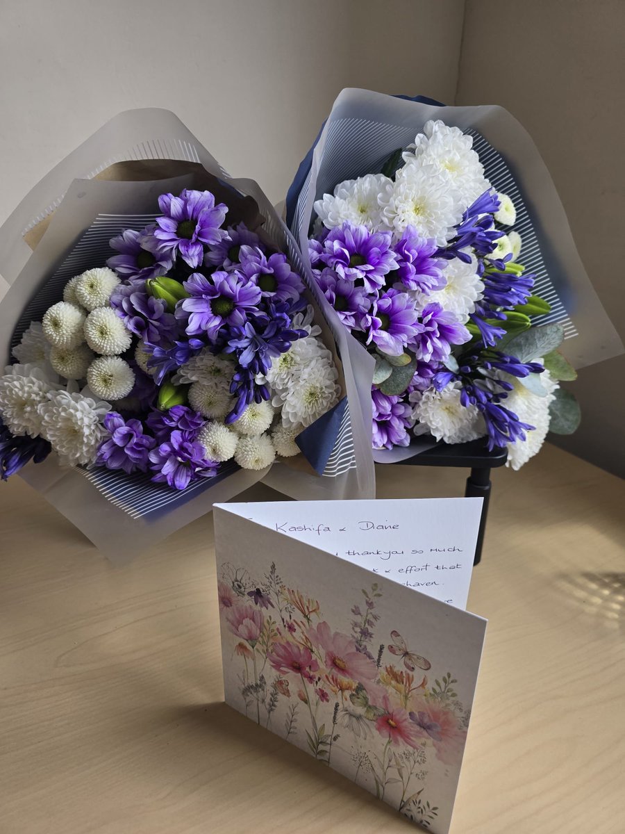 Conveyancing Solicitor Kashifa Hussain &amp; her Legal Secretary Dianne Turner, based out of our Southam office, have received these gorgeous bouquets along with a lovely card &amp; message from a very happy client

#ThankYou #AppreciationPost #HereToHelp #Conveyancing #LawFirm #Southam