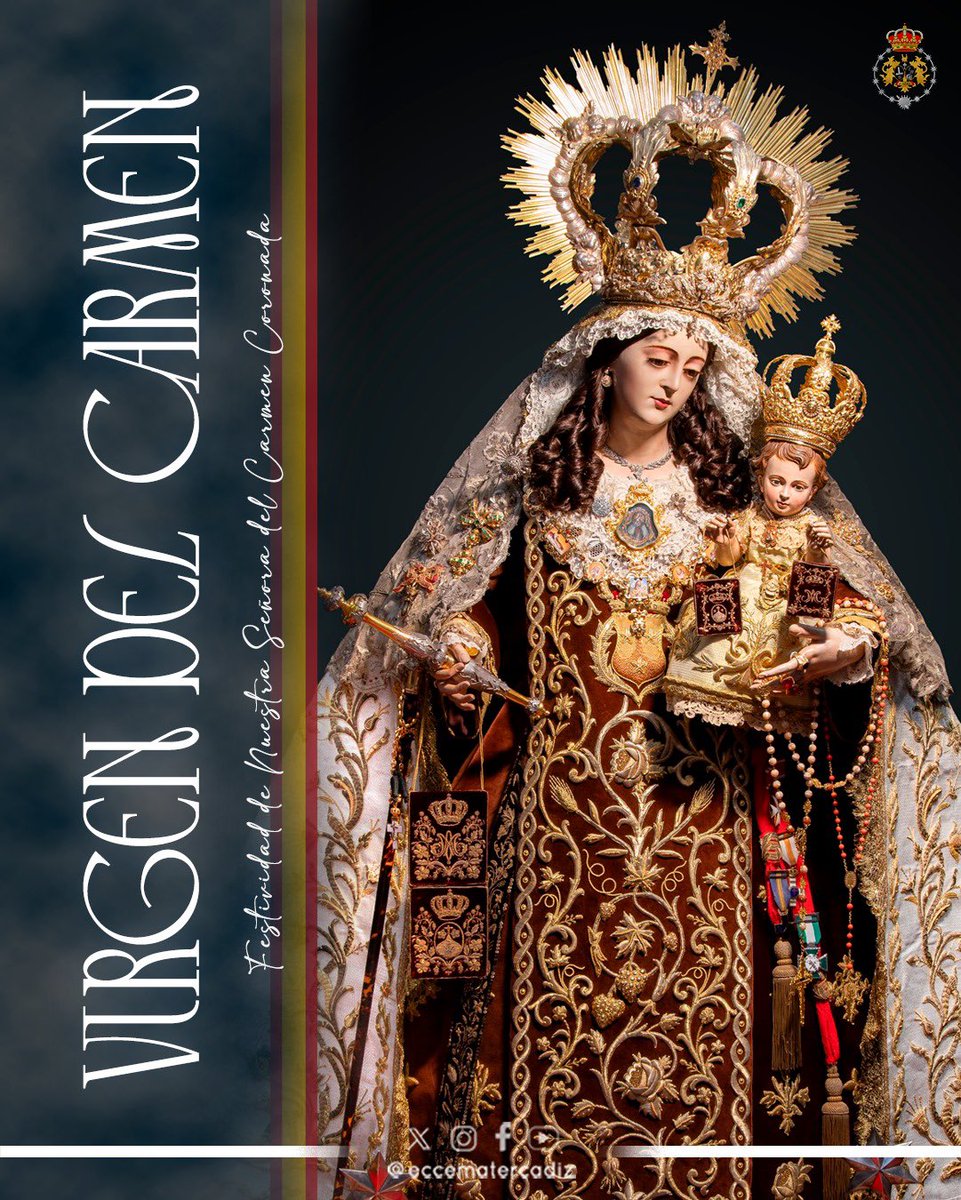 En el día de hoy, 16 de julio, celebramos la festividad de Nuestra Señora del Carmen Coronada. Desearle una feliz jornada y salida procesional.