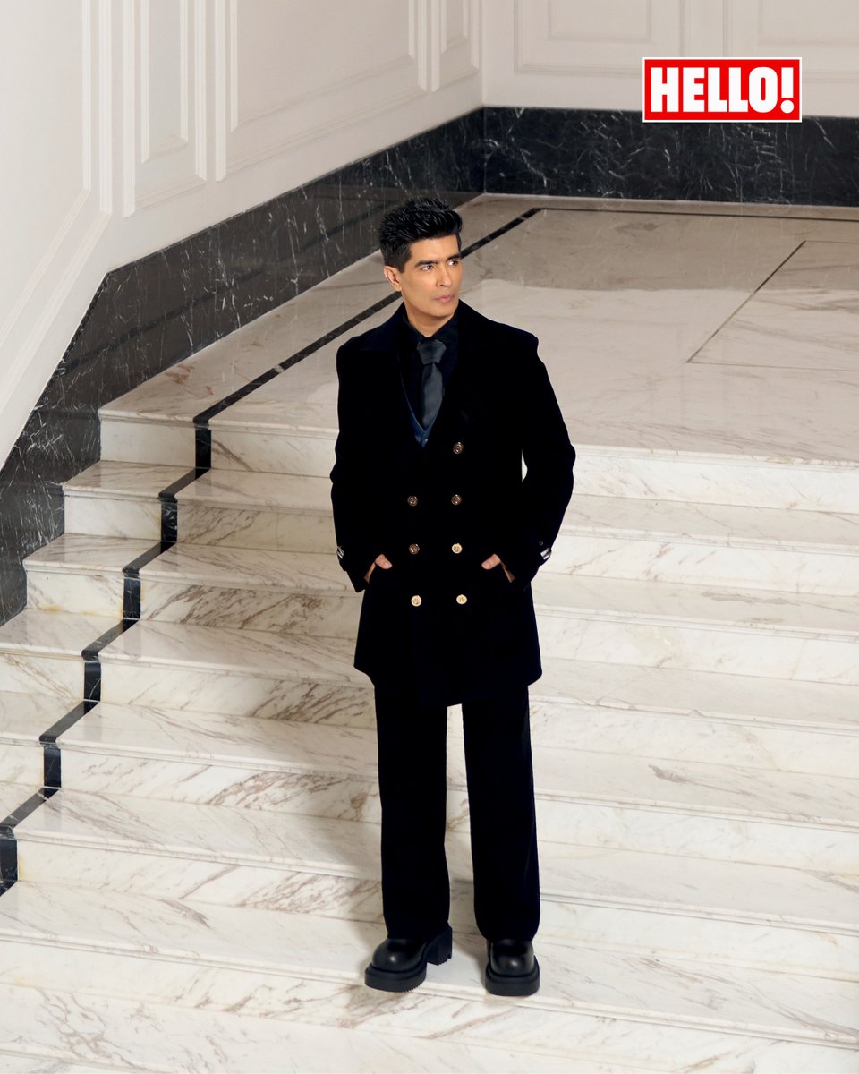 #ManishMalhotra and #KaranJohar craft timeless stories by reading the times, blending '70s film love with luxe couture, jewels, &amp; Indian weaves from the Mijwan Welfare Society. Read more: shorturl.at/ntOJe #HELLOIndia #HELLOMagazine #FameAndFriendship #MensSpecial
