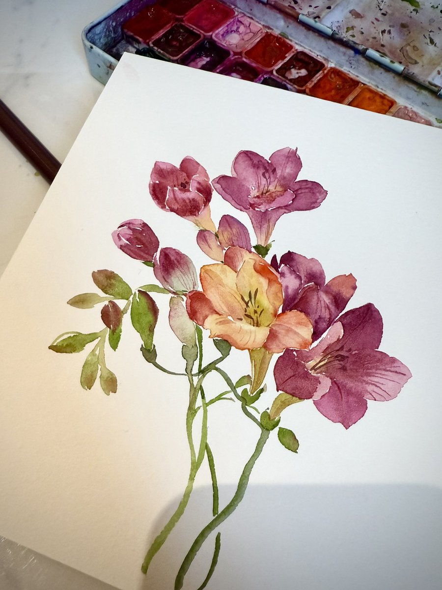 DingpingCn's tweet image. 小さな練習
#watercolorpainting #art #watercolor #watercolorart #drawingart #水彩画
