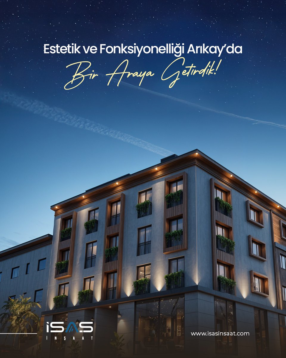 İSAŞ İnşaat’tan yepyeni bir yaşam alanı: Arıkay Projesi.

Modern mimari anlayışı, güvenli yapı sistemi ve merkezi konum avantajıyla dikkat çeken Arıkay, geleceğin yaşam standartlarını bugünden sunuyor.