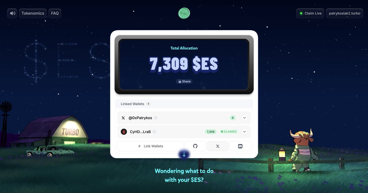 Z małymi komplikacjami ale udało się odebrać (trzeba było odświeżać stronę do skutku) ✅

Token obecnie lata po około 0.35$. Temat uważam za udany, szczególnie jak postawi się go na tle innych, tegorocznych dropów. Jeśli chodzi o tokenomię to do czerwca 2025 ma nie pojawić się