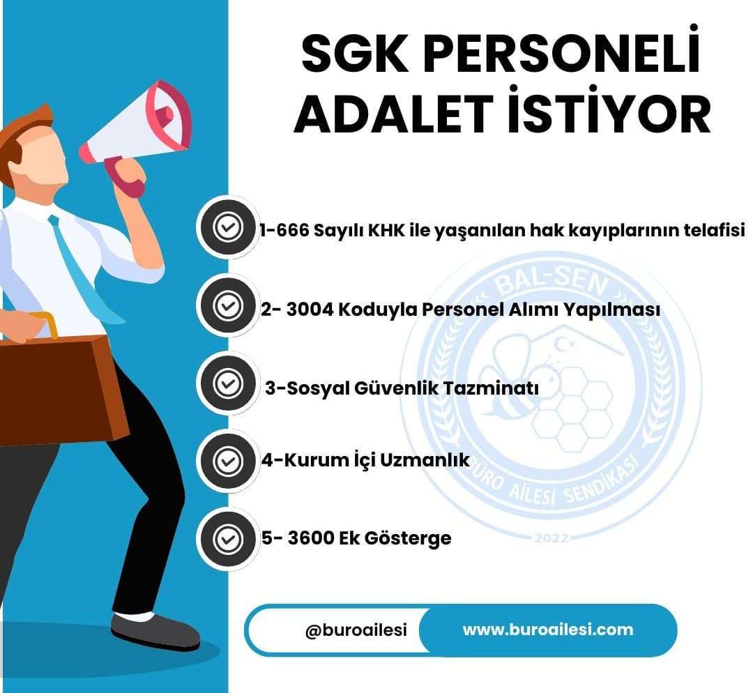 BAĞKUR YOĞUNLUĞU OLUŞTU

En Düşük Memur Maaşıyla En Yoğun Çalışan SGK Personeli Artık Hak İstiyor!

Her yeni çıkan kanunla birlikte, Türkiye Büyük Millet Meclisi’nden geçen her düzenlemeyle Sosyal Güvenlik Kurumu’na (SGK) yeni sorumluluklar, yeni işler yükleniyor. Vatandaşın her