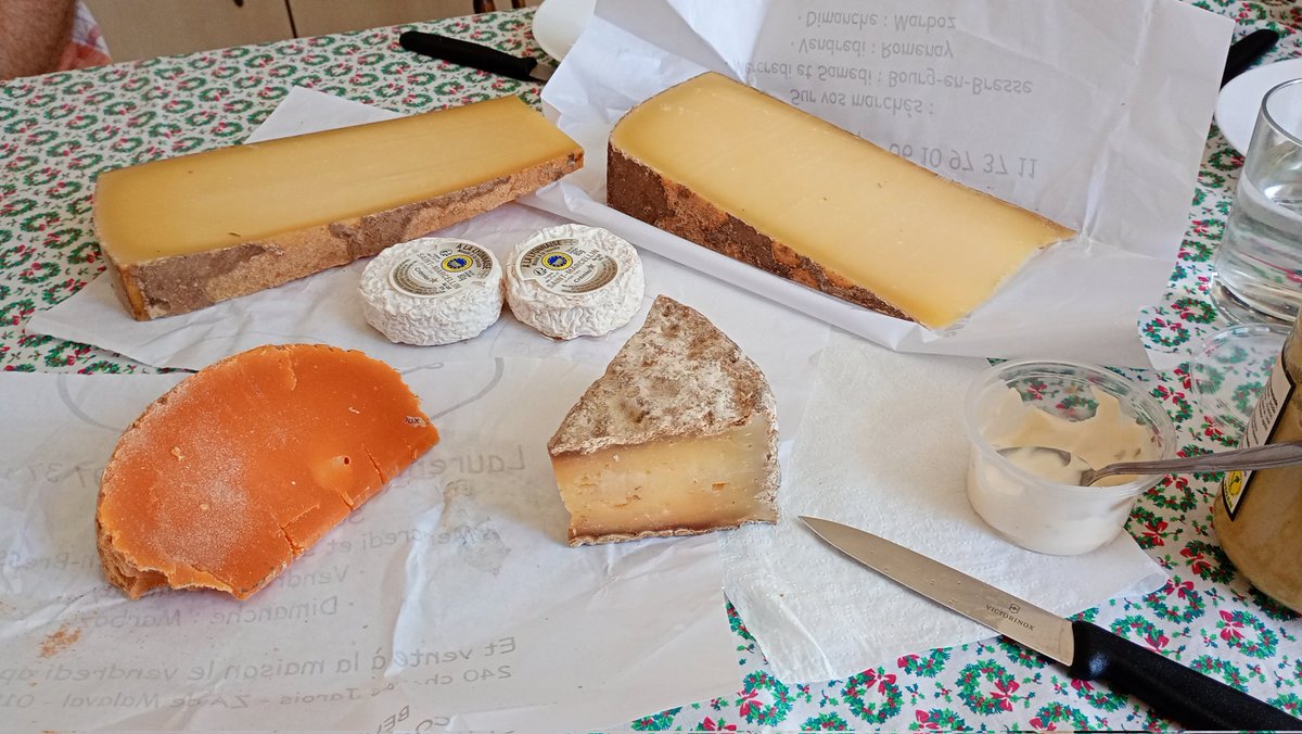Let's go somewhere where there's cheese Grommet...

(Comté - 24 months, Comté - 18 months,  S Marcelin, mimolette, tomme de Jura. Also errant garlic mayo pot...)

<a href="/Lucie_Fur99/">Lucie Fur</a> <a href="/dfgillie/">🐝🇺🇦🐞🇺🇦Dr Darcey Gillie🇺🇦🐦🇺🇦🌳</a>