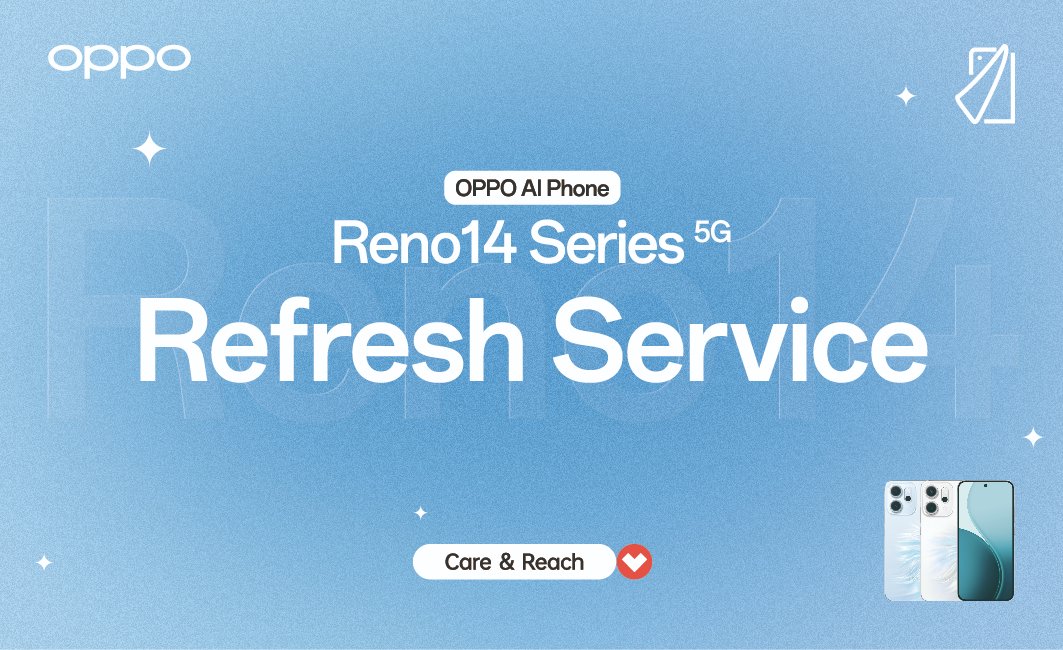 🥳Time to enjoy your brand-new Reno14 Series &amp; not worry about scratching the screen.  
📷Enjoy FREE screen protectors for your Reno14! 
Simply drop by the OPPO service center and let us do the work. Enjoy your newly refreshed screen ready to make your moment!

New phone. New