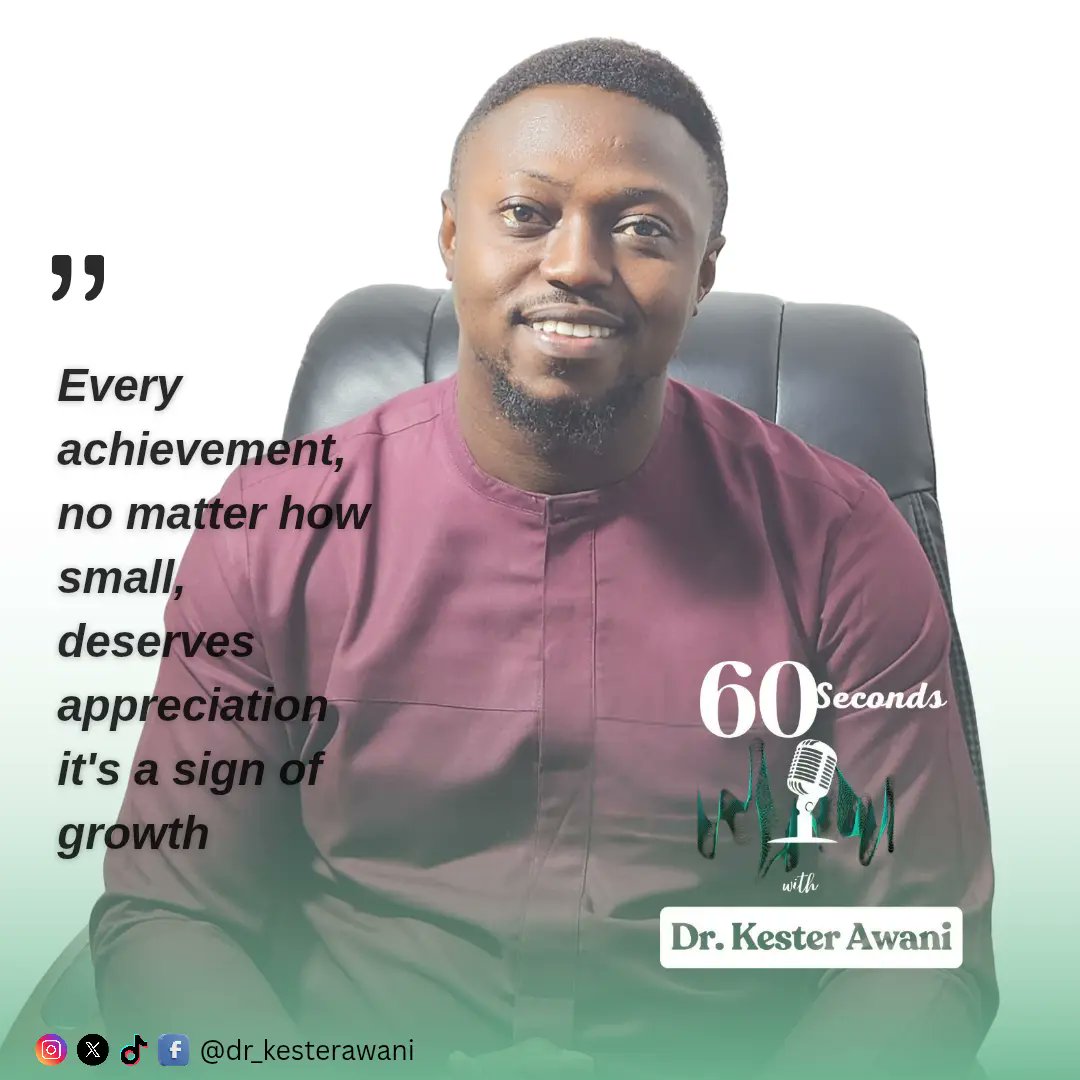 dr_kesterawani's tweet photo. Every achievement no matter how small deserves appreciation, it's a sign of growth 💹
#celebrateeverywin
#quotefortheweek
#drkesterawani
#keepgrowing🌱
#smallwinsmatter https://t.co/3iuqbexWkP