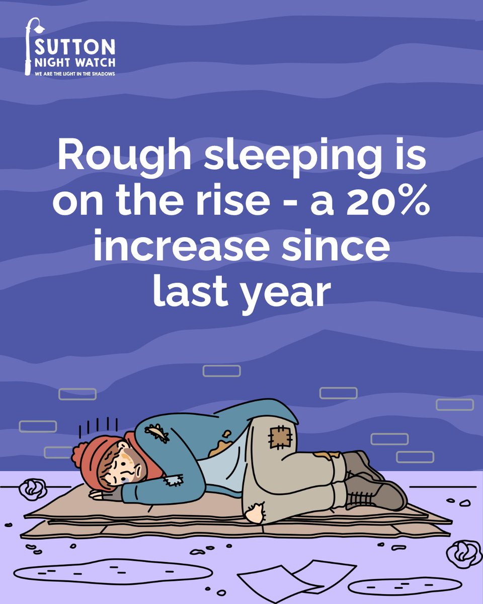 Snwhomeless's tweet image. Rough sleeping has risen for the third year in a row, highlighting the ongoing challenge of street homelessness 💔
At Sutton Night Watch, we’re working daily to be part of the solution 💜
#SuttonNightWatch #GiveBack #Donate #Homeless #TogetherWeCan