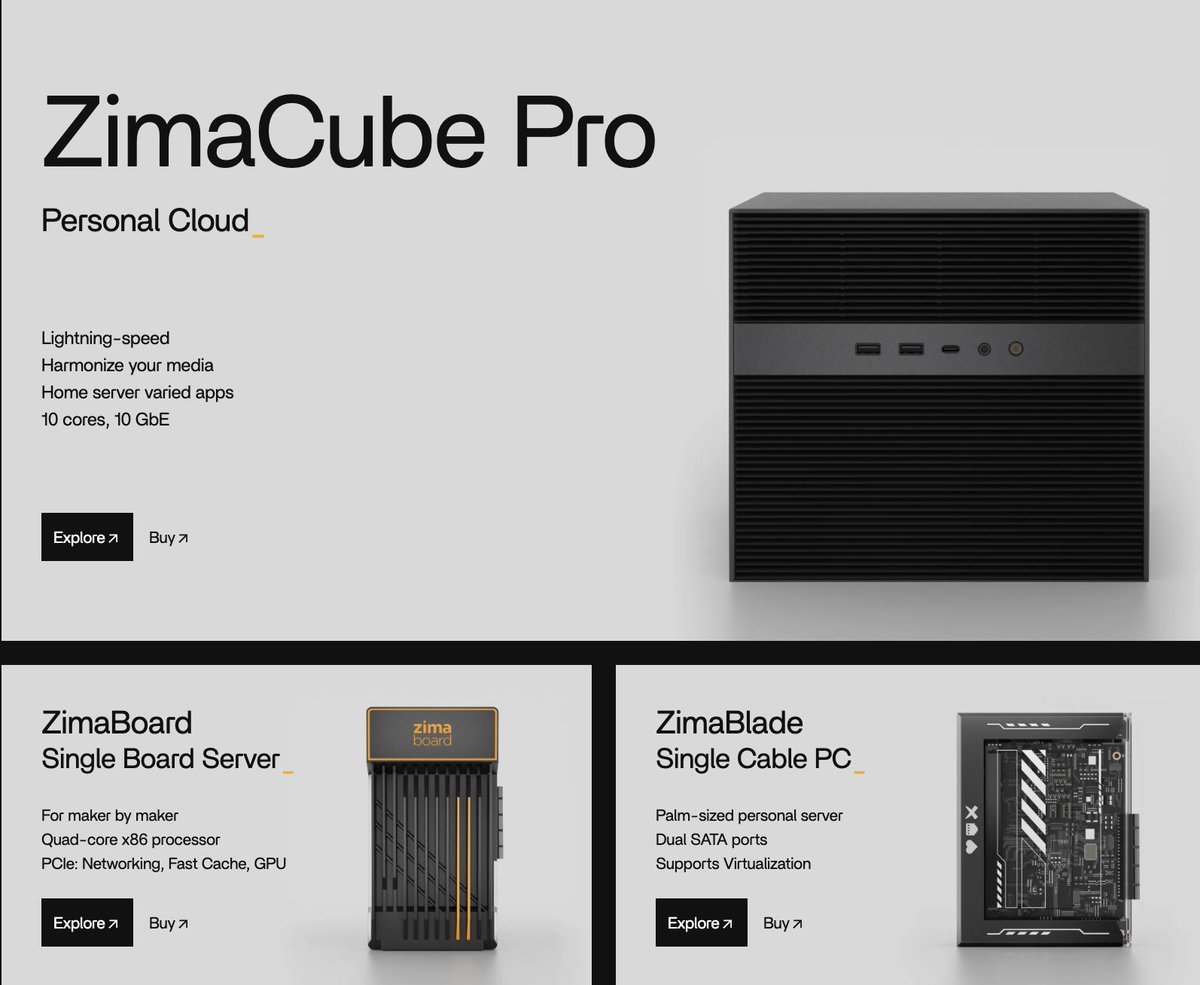 ZimaSpace's tweet image. “I store all my data on a decentralized, self-hosted, high-availability personal server.”

Translation: I got a NAS. You should too: 
shop.zimaspace.com

 #HomeServerLife #NAS #TechFlex #SelfHosted #Cloud #Data #USB #PrivateCloud