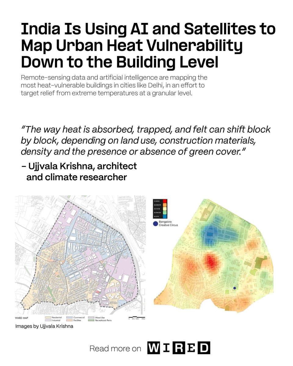atree_org's tweet image. Heat doesn’t just differ between cities; it varies significantly within them. The urban heat island effect – the phenomenon of cities being hotter than surrounding rural areas – is often discussed at the city scale, but what isn’t understood well enough is how differently it is…