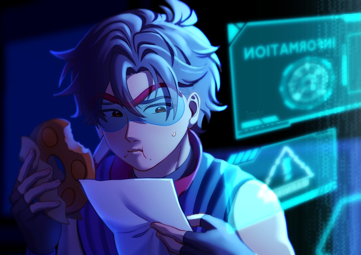 Deadline at night
--------------------
Colorsketch💜💜💜
#BoBoiBoy #fang