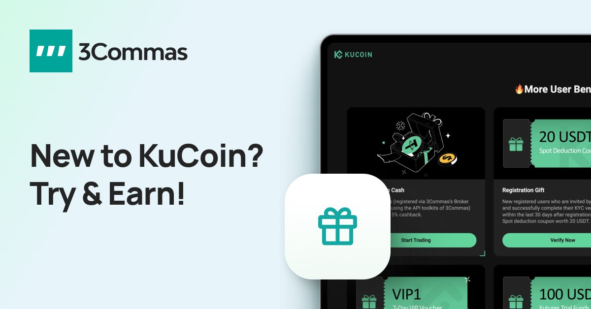 3commas_io's tweet photo. Never traded on @kucoincom? This is your sign to try it out!

Trade through #3Commas, get 5% #cashback, and unlock up to 550 #USDT in #trading rewards.

🟢Advanced security
🟢Competitive fees
🟢900+ assets

🔗 Try KuCoin and earn rewards: https://t.co/NoVPgLogO7